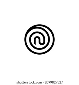 abstrack nest circle letter N logo vector