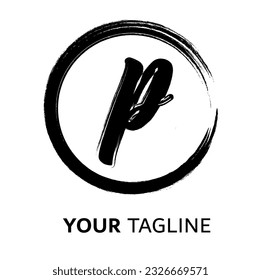 Abstrack p letter logo on white background, can be used for art companies, sports, etc