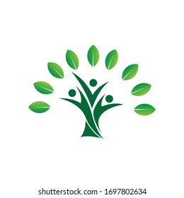 abstrack people tree nature logo template