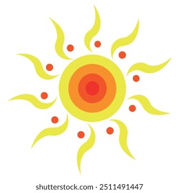 Abstrack sun illustration, hand drawing, refined in Illustrator.Tribal sun design for tattoo and t-shirt. 