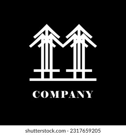 Abstrack Symbol logo on white background, can be used for art companies, sports, etc