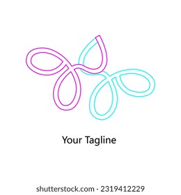 Abstrack Symbol logo on white background, can be used for art companies, sports, etc