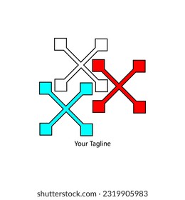 Abstrack Symbol logo on white background, can be used for art companies, sports, etc