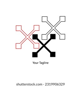 Abstrack Symbol-Logo auf weißem Hintergrund, kann für Kunstfirmen, Sport usw. verwendet werden