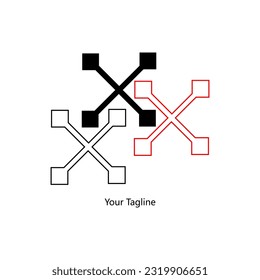 Abstrack Symbol logo on white background, can be used for art companies, sports, etc