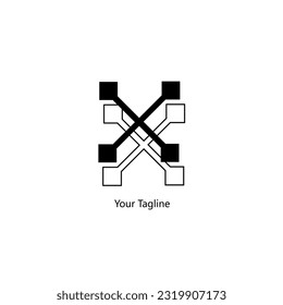 Abstrack Symbol logo on white background, can be used for art companies, sports, etc