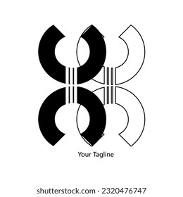 Abstrack Symbol-Logo auf weißem Hintergrund, kann für Kunstfirmen, Sport usw. verwendet werden