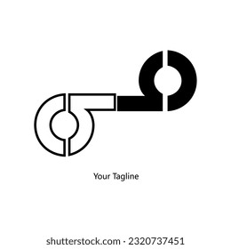 Abstrack Symbol logo on white background, can be used for art companies, sports, etc