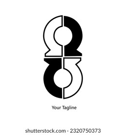 Abstrack Symbol logo on white background, can be used for art companies, sports, etc