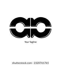 Abstrack Symbol logo on white background, can be used for art companies, sports, etc