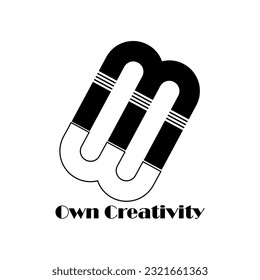 Abstrack Symbol logo on white background, can be used for art companies, sports, etc