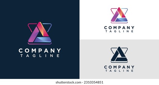 Abstrack triangle logo design with modern concept and creative idea for business identity icon