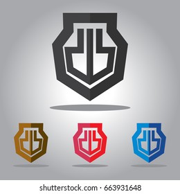abstrack vector logo design tempelate shield