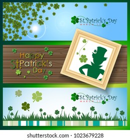 Abstrackt of St.Patrick`s Day Background. Card or Banner Template.  Vector and Illustration, EPS 10.