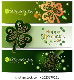 Abstrackt of St.Patrick`s Day Background. Background or Card Template.  Vector and Illustration, EPS 10.