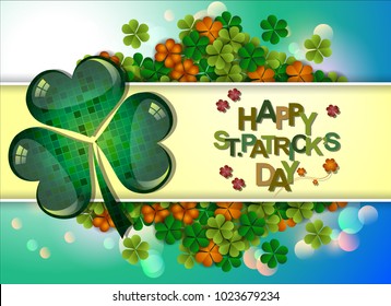Abstrackt of St.Patrick`s Day Background. Background or Card Template.  Vector and Illustration, EPS 10.