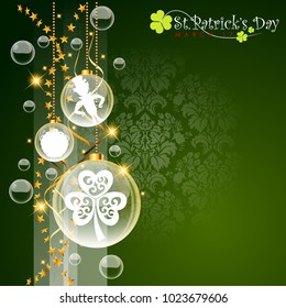 Abstrackt of St.Patrick`s Day Background. Background or Card Template.  Vector and Illustration, EPS 10.