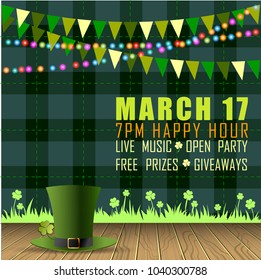 Abstrackt of St.Patrick's Day Background. Card or Banner Template Design. Vector and Illustration, EPS 10.