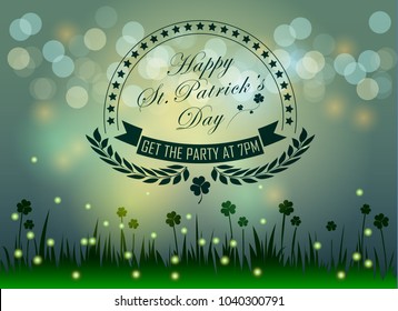 Abstrackt of St.Patrick's Day Background. Card or Banner Template Design. Vector and Illustration, EPS 10.