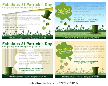 Abstrackt of St.Patrick's Day Background. Card or Banner Template Design. Vector and Illustration, EPS 10.