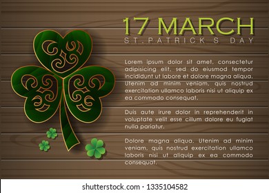 Abstrackt of St.Patrick's Day Background. Card or Banner Template Design. Vector and Illustration, EPS 10.