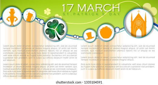 Abstrackt of St.Patrick's Day with St.Patrick's Day Icon Inforgraphic, Vector and Illustration, EPS 10.