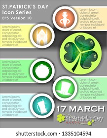 Abstrackt of St.Patrick's Day with St.Patrick's Day Icon Inforgraphic, Vector and Illustration, EPS 10.