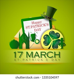 Abstrackt of St.Patrick's Day with St.Patrick's Day Icon Inforgraphic, Vector and Illustration, EPS 10.