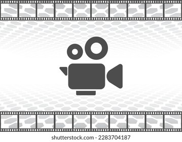 Abstracr geometric movie background with film reel and camera icon