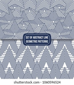 Abstracr line seamless geometric pattern set 