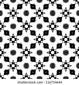 Abstracr ornamental seamless pattern background black and white vector illustration