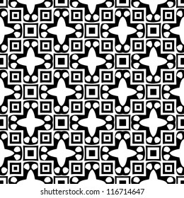 Abstracr ornamental seamless pattern background black and white vector illustration