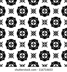 Abstracr ornamental seamless pattern background black and white vector illustration