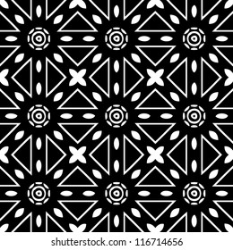 Abstracr ornamental seamless pattern background black and white vector illustration