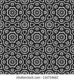 Abstracr ornamental seamless pattern background black and white vector illustration