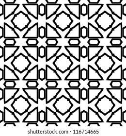 Abstracr ornamental seamless pattern background black and white vector illustration