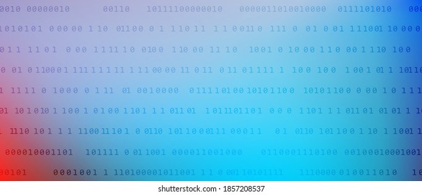 Abstract 0 1 digits programming code tech vector background with fluid gradient. Zero, one numbers cyber monday sale background. 0 1 digital source code. Hacker coding concept, row matrix vector