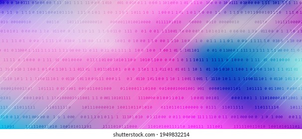 Abstract 0 1 digits programming code tech vector background with fluid gradient. Zero, one numbers cyber monday sale background. Hacker coding concept, row matrix vector