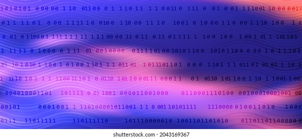 Abstract 0 1 digits programming code tech vector background with fluid gradient. Zero, one numbers cyber monday sale background. Hacker coding concept, row matrix vector