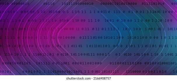 Abstract 0 1 digits programming code tech vector background with fluid gradient. Zero, one numbers information decryption and encryption computer background. Hacker coding concept, row matrix vector