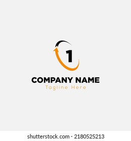 Abstrakter 1-Buchstaben-Design, moderne, einzigartige Logo-Design-Vorlage
