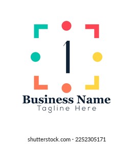 Abstract 1 letter modern initial lettermarks logo design	