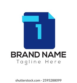 Abstract 1 letter modern initial logo design	