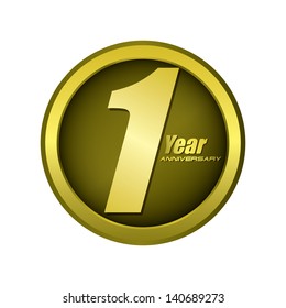 The abstract of 1 year anniversary creative concept vector