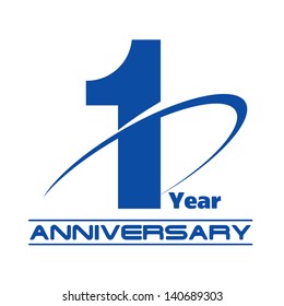 The abstract of 1 year anniversary creative concept vector