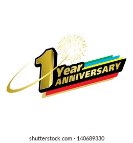 The abstract of 1 year anniversary creative concept vector