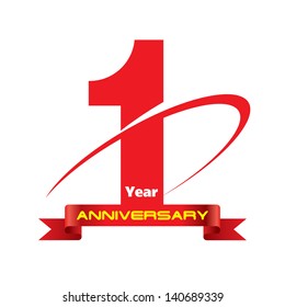 The abstract of 1 year anniversary creative concept vector