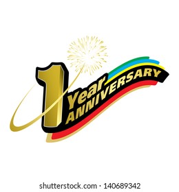 The Abstract Of 1 Year Anniversary Creative Concept Vector