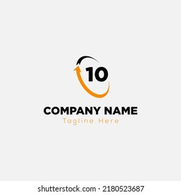 Abstract 10 letter modern initial unique logo design template