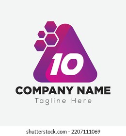 Resumen diseño del logotipo de marcas iniciales de letras modernas de 10 letras